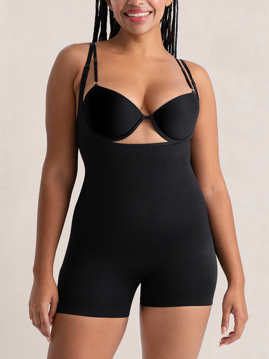 Bundle Shapermint Essentials - 1 Open-Bust Shaper Bodysuit Shaper Short + 1 Open-Bust Bodysuit Shaper Panty