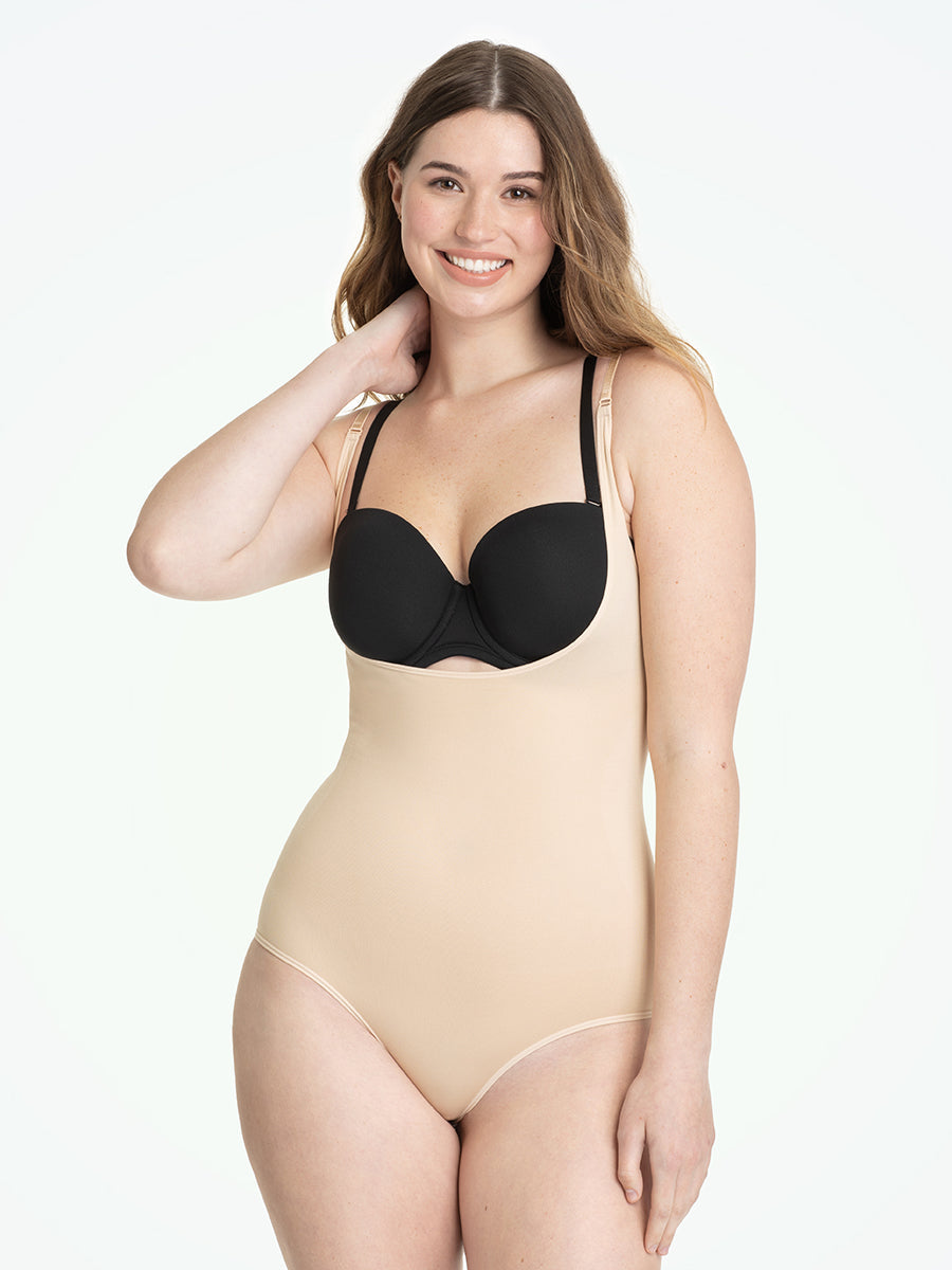 Bundle Shapermint Essentials - 1 Open-Bust Shaper Bodysuit Shaper Short + 1 Open-Bust Bodysuit Shaper Panty
