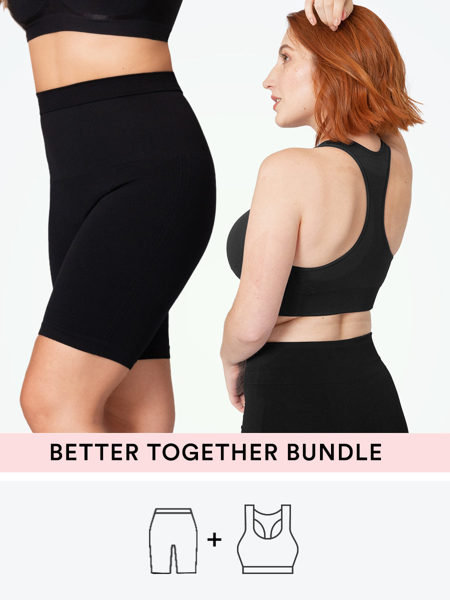 Bundle Truekind® & Shapermint Essentials - 1 Seamless Racerback Sports Bra + 1 Bike Short