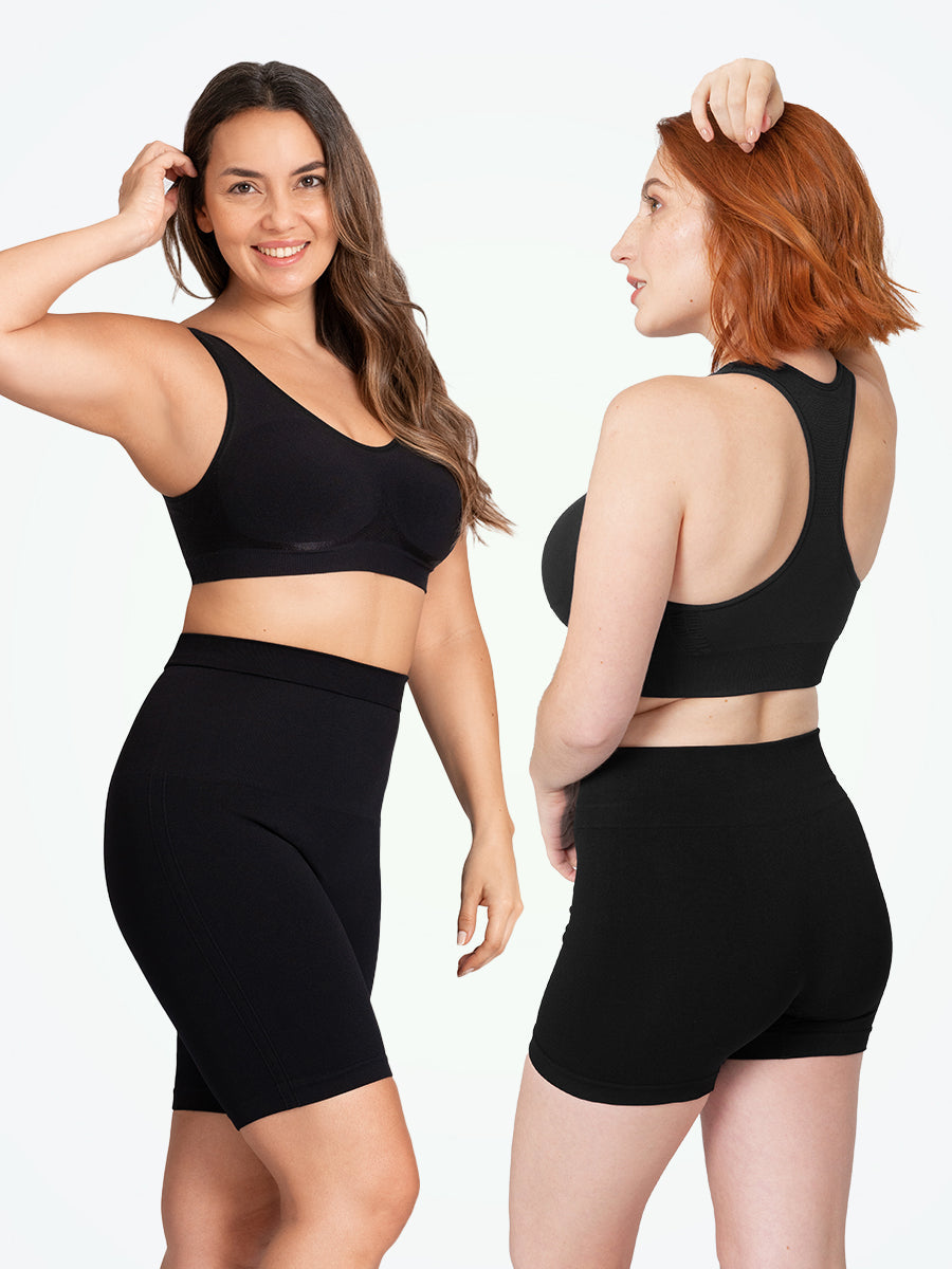 Bundle Truekind® & Shapermint Essentials - 1 Seamless Racerback Sports Bra + 1 Bike Short