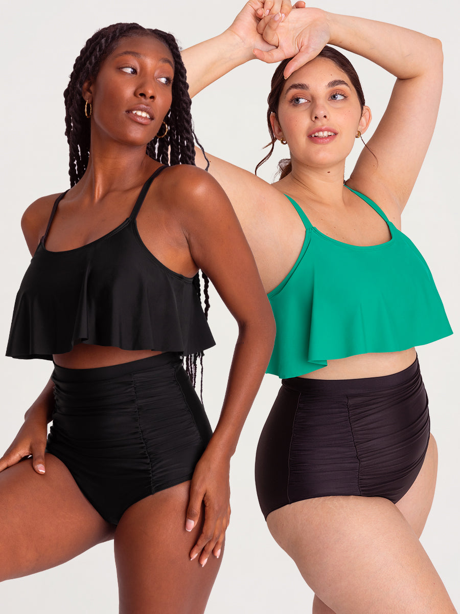 Shapermint Essentials 2-Pack Swim Ruffled Bikini Top